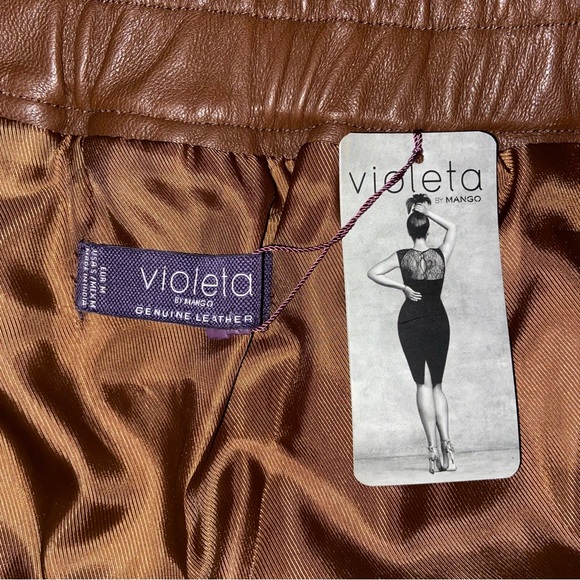 Violeta Brown 100% Sheep Leather lined Skirt size Small - Picture 8 of 11